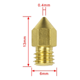 Load image into Gallery viewer, 3D Printer Extruder Brass Nozzle 0.3mm,0.4mm,0.6mm,0.8mm,1.2mm( Different Size Optional)