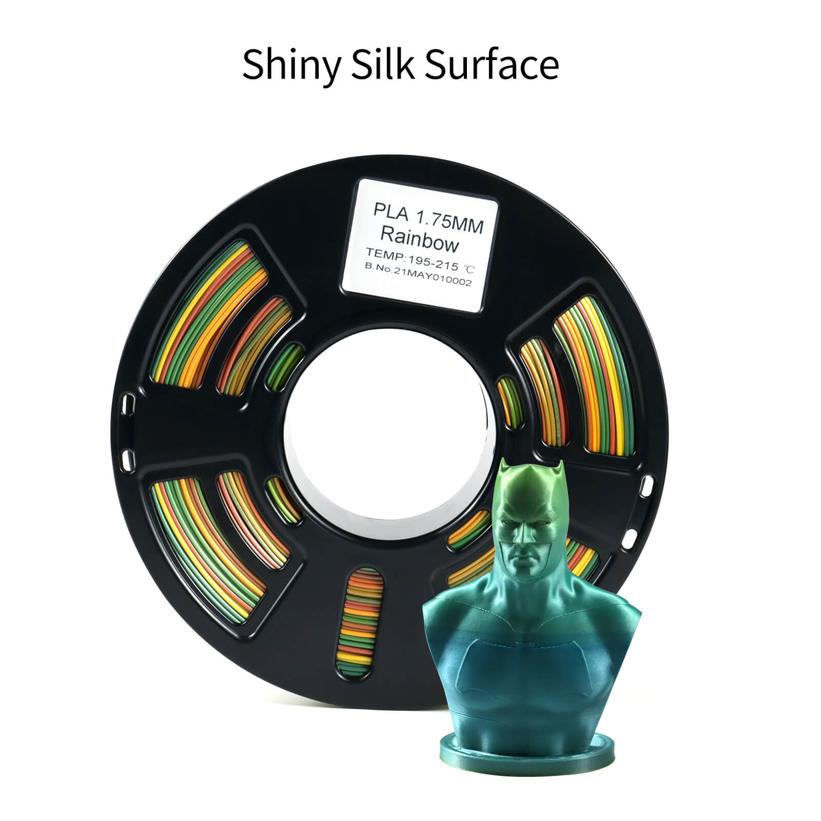 3D Printer Silk Rainbow Multicolor PLA Filament 1.75mm 1KG Multi Color  Changing
